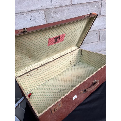 256 - Vintage Suitcase Signed J Richards 32 X 17 X 9”