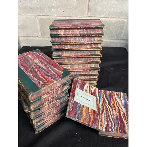 13 - Antique Sir Walter Scott Novels ,Leather Bound Hardback Books.