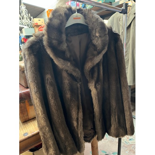 231 - Faux Fur Coat Size 10 By Astraka Of London.