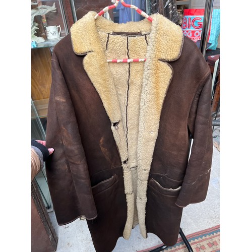 238 - Genuine Sheepskin Ladies Coat Approximately Size 12/14,