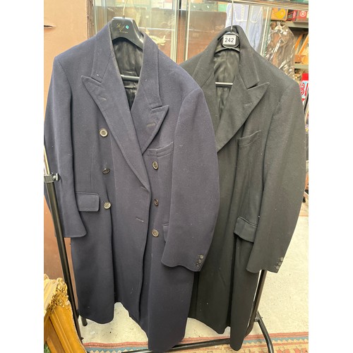 242 - Two Gents Tailored Full Length Wool Coats, Medium To Large