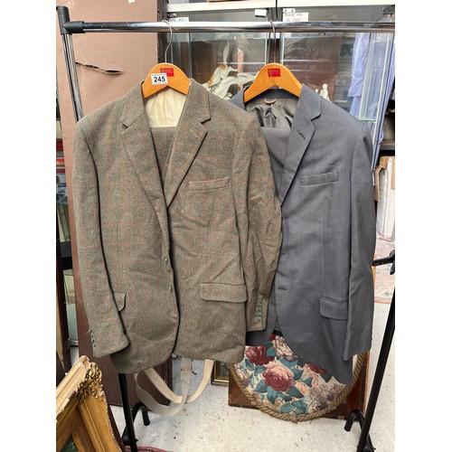 245 - Two Gents Suits One By Ernest Miller, Plus Gents Three Piece Wool Suit, Size Medium To Large