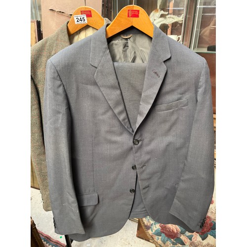 245 - Two Gents Suits One By Ernest Miller, Plus Gents Three Piece Wool Suit, Size Medium To Large