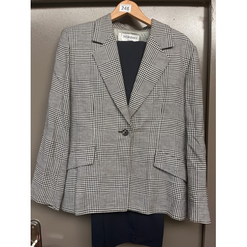 246 - Ladies Checked Blazer By Yves Saint Laurent Approximate Size 14/16, Plus Ladies New With Tags Gardeu... 