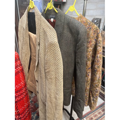 247 - Five Vintage Ladies Jackets, Jaeger Etc, Plus Wool Blend Skirt And Ladies Trousers Approximate Sizes... 