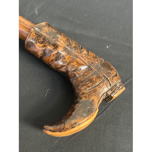 22 - Walking Stick With Cowboy Boot Handle