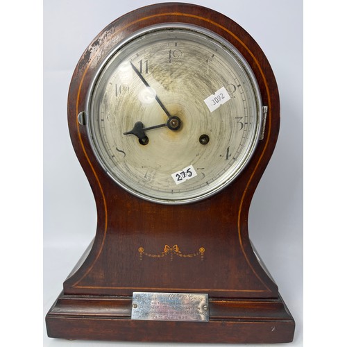 215 - Denaby Main Church Presentation Clock Standing 14”,1925.