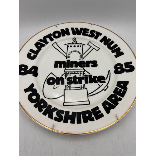 218 - Ceramic Plate , Clayton west NUM , 84-85 Miners Strike. 10