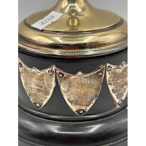 112 - Vintage Silver Plated Trophy , The Harrison Gibson Junior Chess Cup. 11