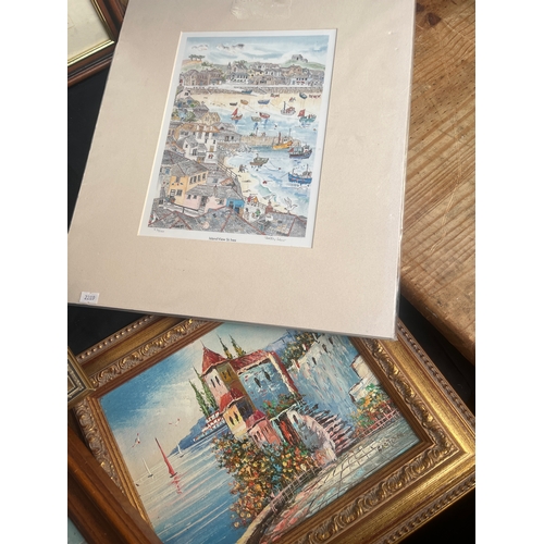 8 - 7 Framed Prints/Oils  Plus One Signed Print By Sally Kerr Unframed, Please See Both Photos