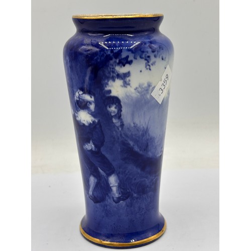 187 - Pretty Little Early Royal Doulton Blue Children Vase, Standing 6