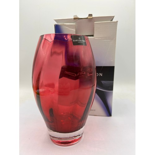 207 - Boxed As New Dartington Cranberry Vase, 7