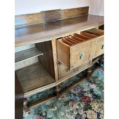 252 - Early 20th Century Sideboard With Carved Drawers 59 x 22 x 43