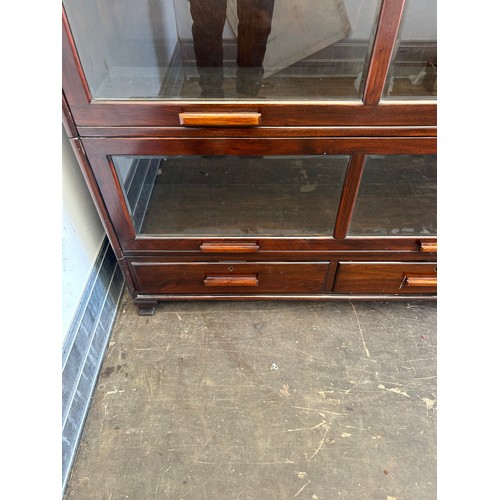 256 - Globe Wernicke ? Barrister Bookcase 74 x 12 x 44 , 6 Sections inc Bottom Drawer.