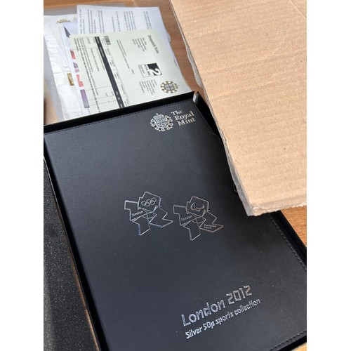 232 - The Full Royal Mint London 2012 Silver 50p Coin Collection Certificate And Presentation Box. 29 Coin... 