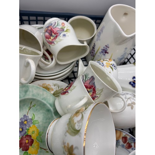 289 - Various China Cups And Saucers Jugs Bud Vases Includes Susie Cooper, Wedgwood