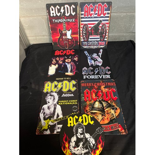 6 Reproduction AC/DC Tin Plate Signs 12X 8” 1 @ 8” Diameter