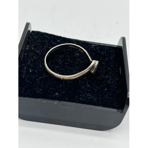 231 - Wishbone Silver Ring Set With Blue John.