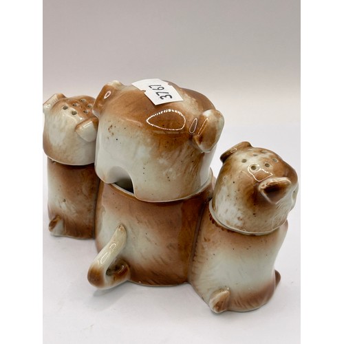 128 - Vintage Cruet Set , A Present From Scarborough