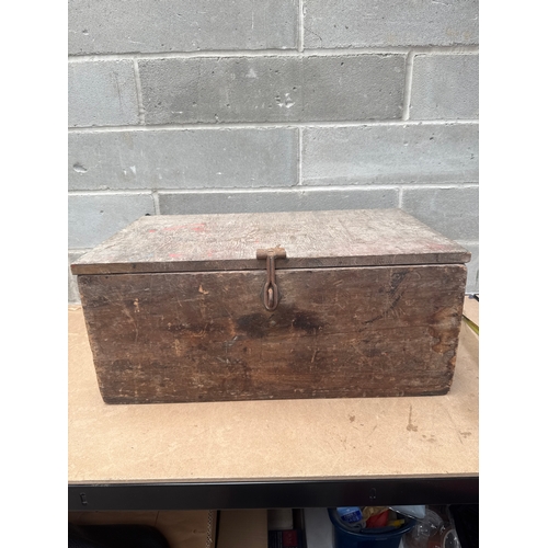 13 - Vintage Wooden Tool Box 24 X 14 X 10”