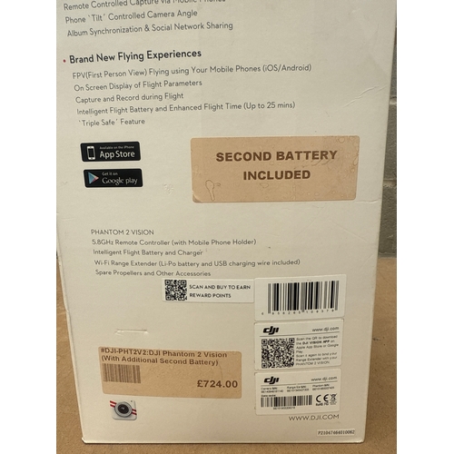 25 - DJI Phantom 2 Vision Drone, Appears Unused, Price Tag £724, Comes With 2nd Battery