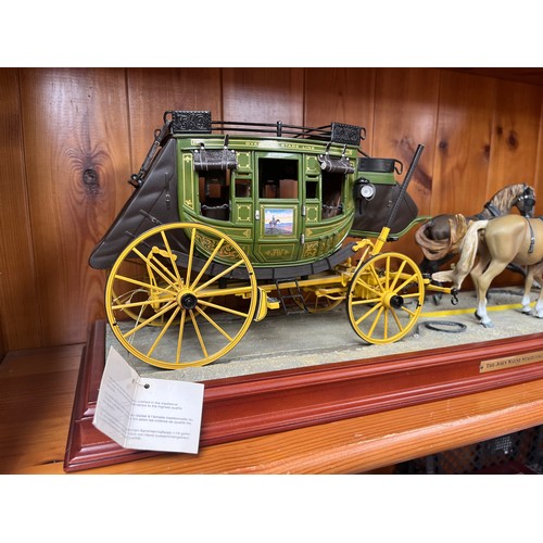 41 - Franklin Mint  “The John Wayne Stagecoach” Die Cast Model On Wooden Base 25 X 8”