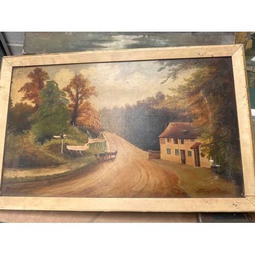 60 - 4 Original Artworks Plus Framed Map Of York County Savings Bank And Pen Drawing