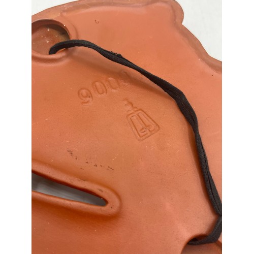 48 - Vintage Terracotta  Wall Mask Signed To Rear 8” x 7.5”.
