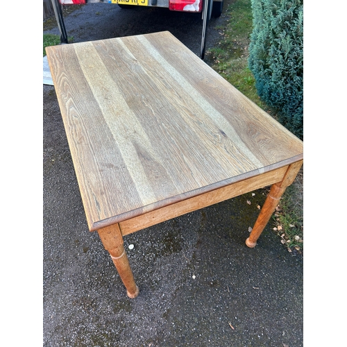 24 - A Late 19th/Early 20th Century Rustic Oak Table with Three Drawers