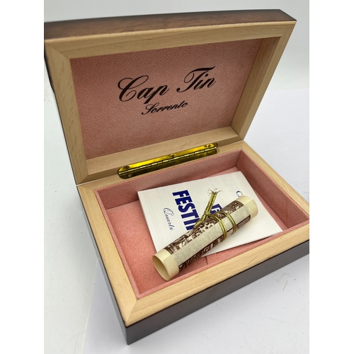 A Collection of Writing Instruments and Two Boxes, including a French ...
