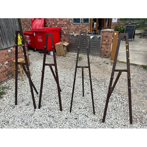 8 - A Set of Four Italian Painters Easels in Wood