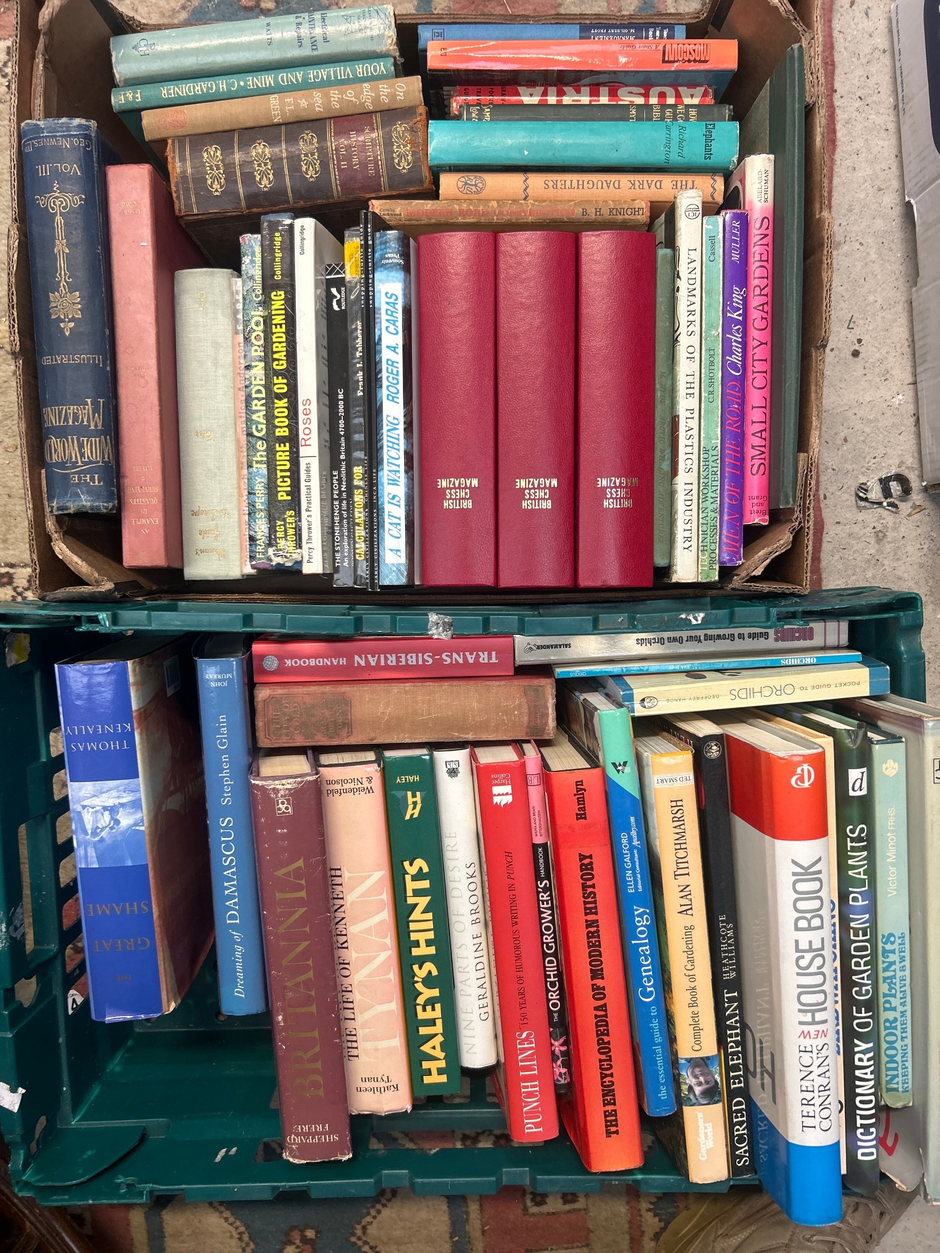An Eclectic Collection of Books in Two Crates