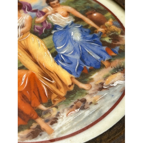 101 - Royal Vienna Style Framed Porcelain Plaque of Dancing Nymphs