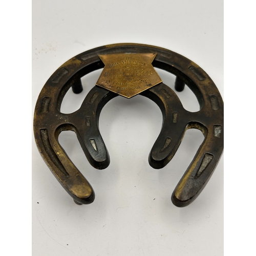103 - A Commemorative Cast Metal Horseshoe Presentation Trivet, Dated 1901