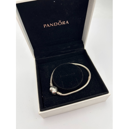 72 - Pandora Disney Moments Sparkling Mickey Mouse Snake Chain Bracelet