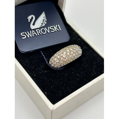 76 - Swarovski Pave Crystal Ring in Silver