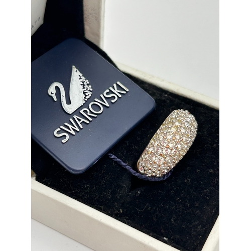 76 - Swarovski Pave Crystal Ring in Silver