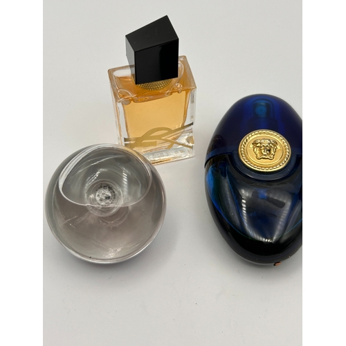 78 - A Trio of Designer Fragrance Bottles including Versace Dylan Blue
