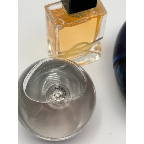 78 - A Trio of Designer Fragrance Bottles including Versace Dylan Blue