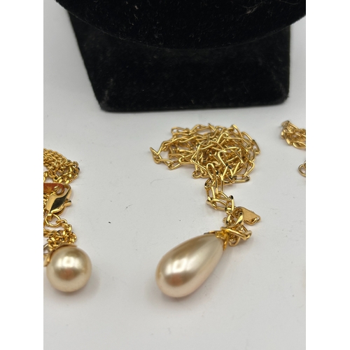 86 - A Collection of 4 Gold-Toned Necklaces including Heavy Curb Link Chain