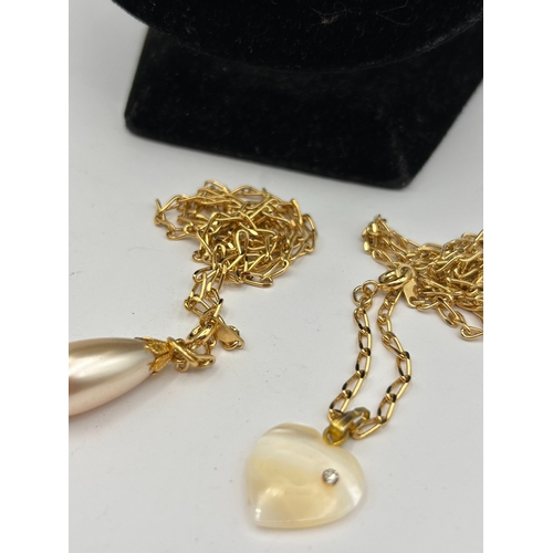 86 - A Collection of 4 Gold-Toned Necklaces including Heavy Curb Link Chain