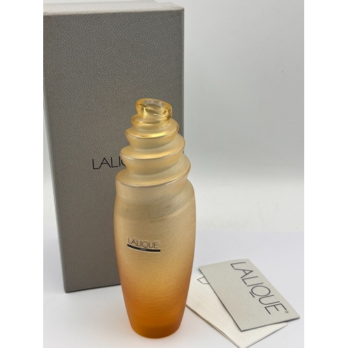 89 - Lalique Cebu Nacre Amber Vase with Box and Documentation