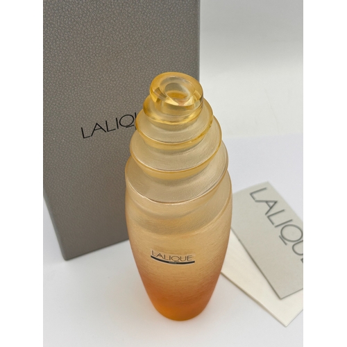 89 - Lalique Cebu Nacre Amber Vase with Box and Documentation