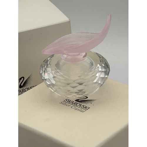 90 - Swarovski Crystal Rose Flacon Perfume Bottle Model 236693