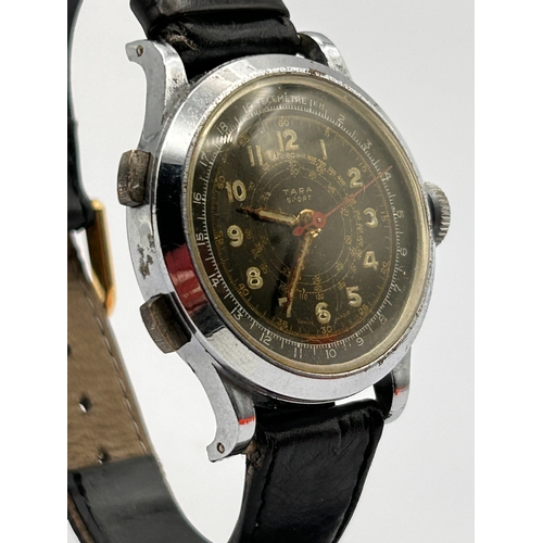 97 - Vintage Tara Sport Military-Style Telemeter Chronograph Wristwatch