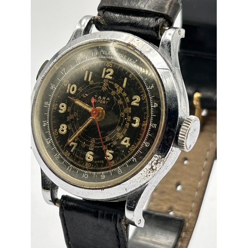 97 - Vintage Tara Sport Military-Style Telemeter Chronograph Wristwatch