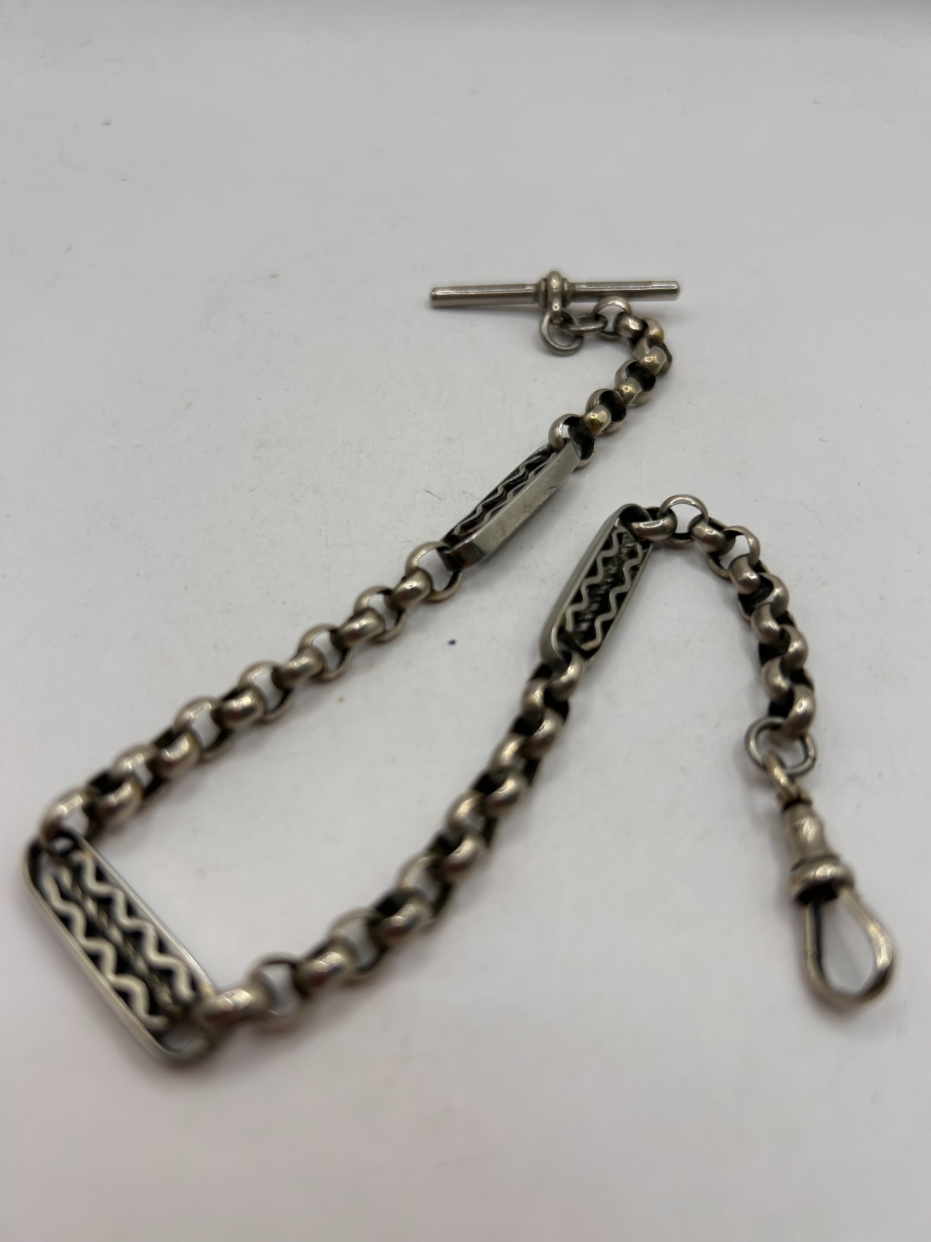 Victorian Albert Watch Chain with Decorative Bar Links