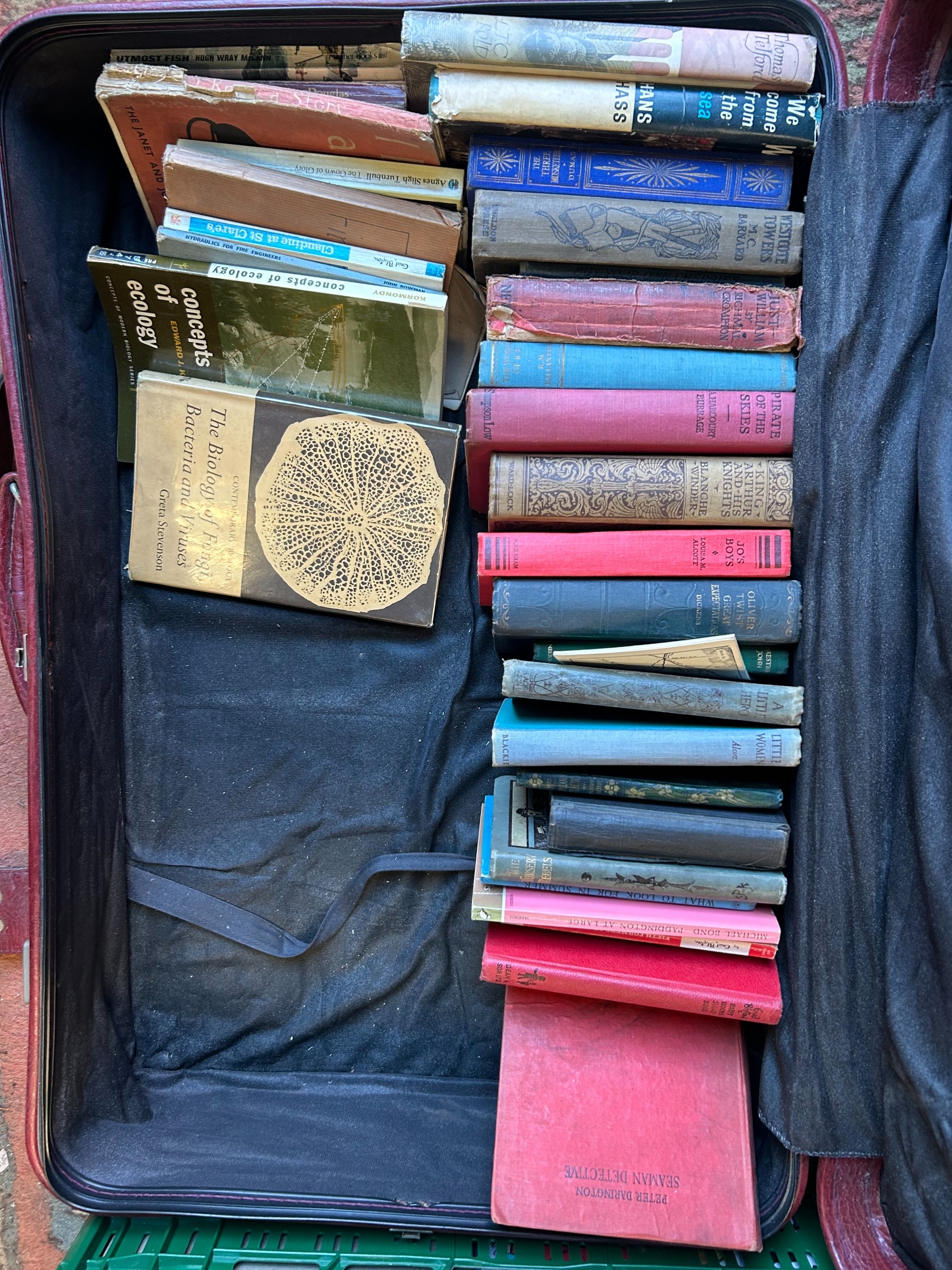 A Collection of 75 Assorted Books Annuals and Magazines in Suitcase and ...