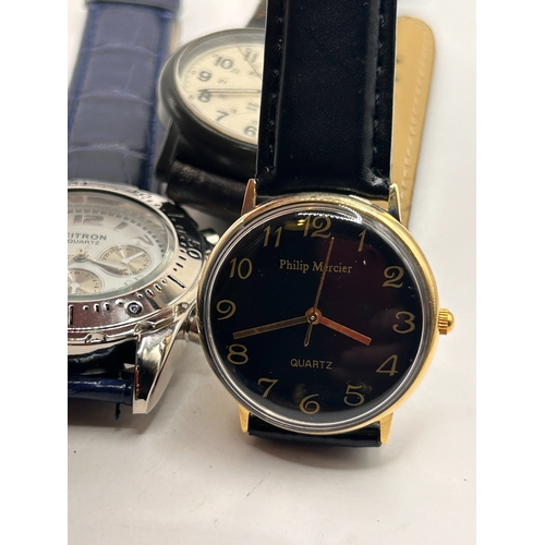 14 - A Trio of Quartz Wristwatches including Timex Expedition, Citron, and Philip Mercier,Working