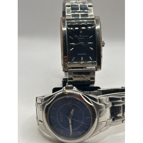 15 - A Pair of Stainless Steel Wristwatches including Ben Sherman R741 Diamond and NEXT, Working